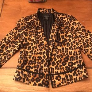 Cheetah Print 3/4 Sleeve Blazer Size Small
